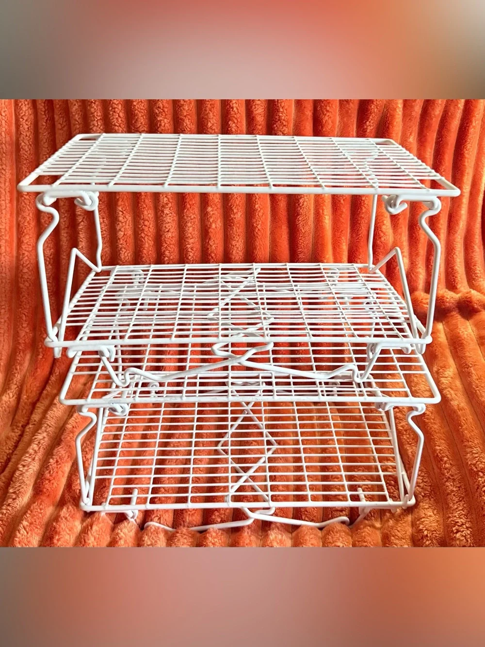 White Wire Shelf Organizer - Multi-Tier Home Storage (4 for one price!)